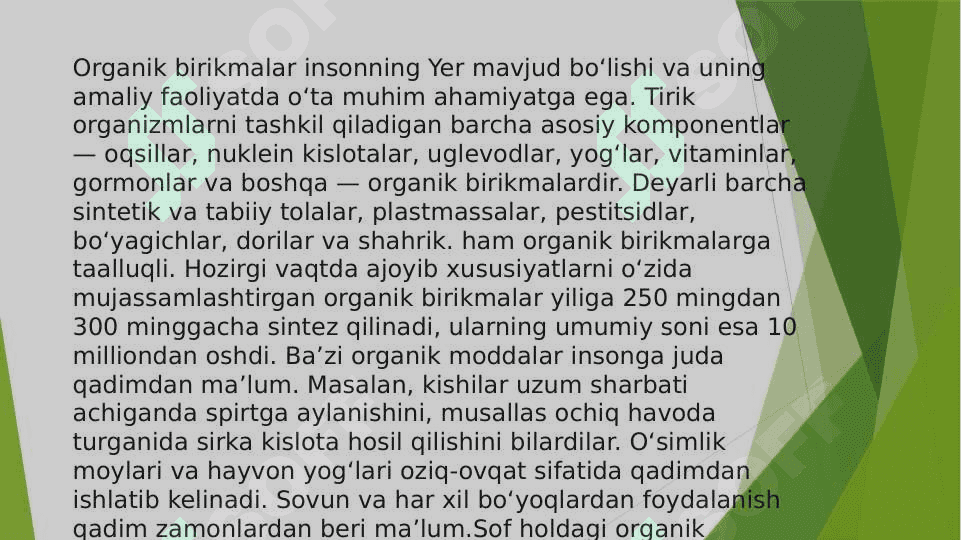 Organik kimyoning rivojlanishi pptx 3