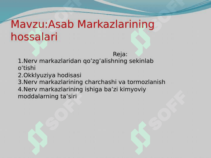 Asab markazlarining hossalari 2