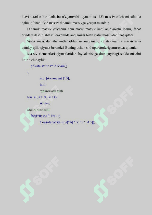 “C# dasturlash tilining Math sinfi va uning metodlari” 8