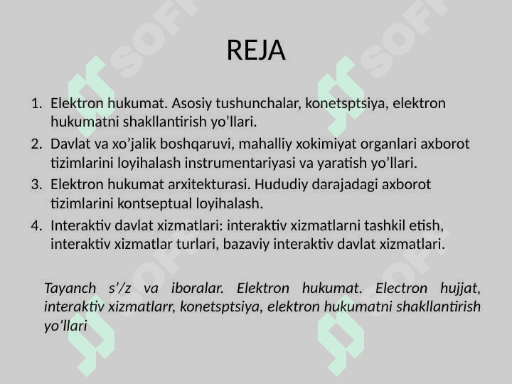 ELEKTRON HUKUMAT TIZIMI ASOSLARI 2