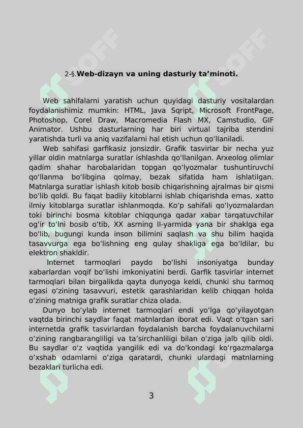 Web-sahifa,  web-sayt va   web-dizayn tushunchalari KURS ISHI 3