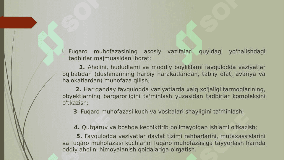 FUQAROLAR MUHOFAZASINING ASOSIY VAZIFALARI 4