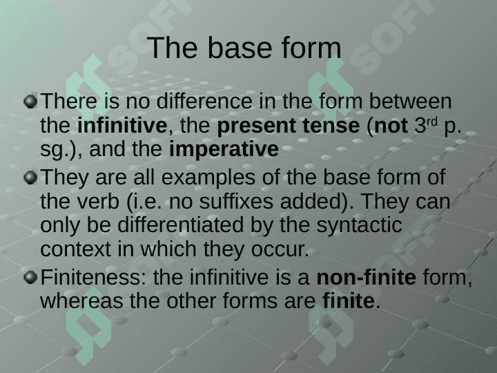 Non-finite forms of the verb 5