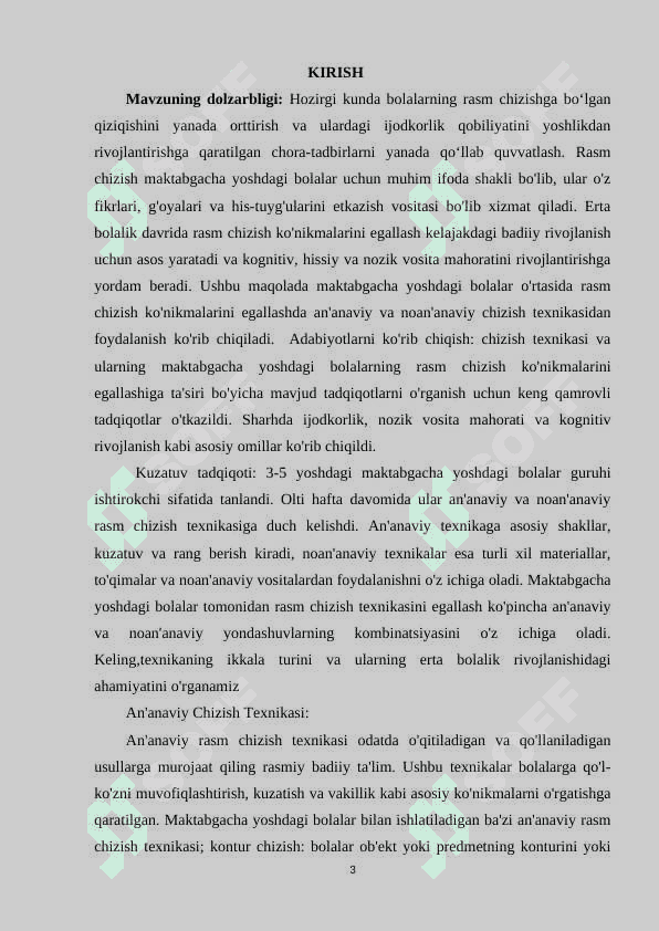 MAKTABGACHA YOSHDAGI BOLALARNI RASM CHIZISHGA O‘RGATISH 3