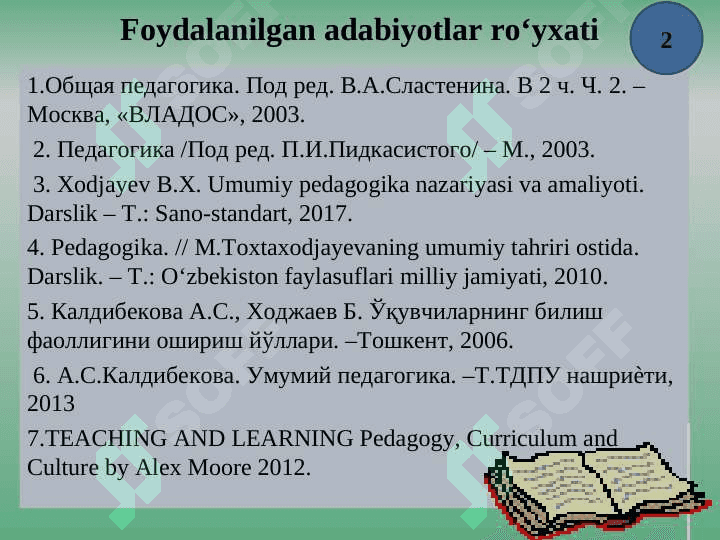 Talimni tashkil etish turlari 2