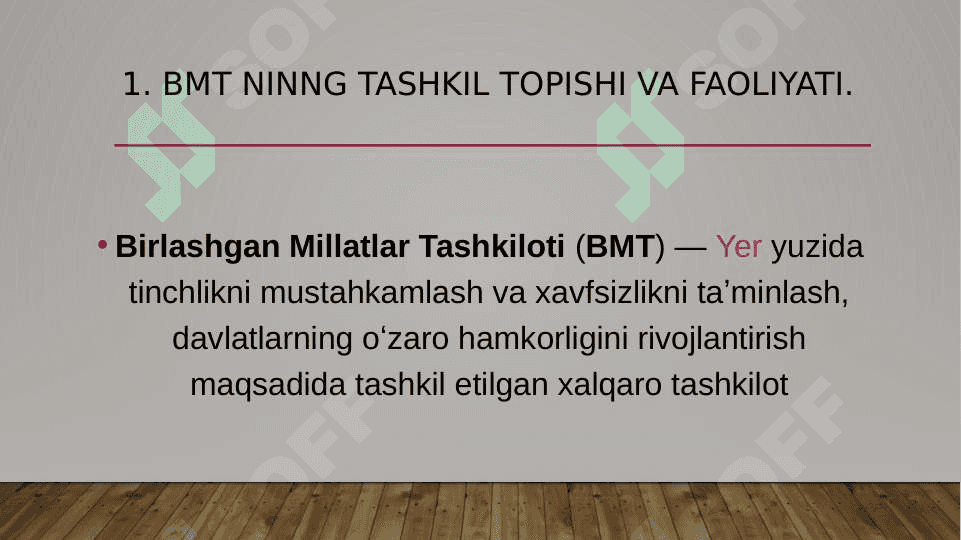 Bmt ning O‘zbekistondagi vakolatxonasining faoliyati 2