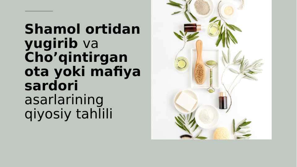 Shamol ortidan yugirib vaCho’qintirgan ota yoki mafiya sardori asarlarining qiyosiy tahlili