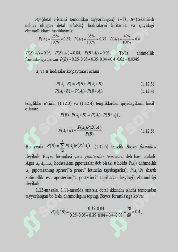 To’la ehtimollik va Bayes formulalari 2