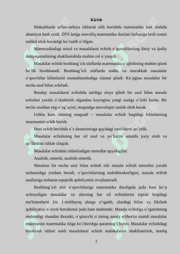 O`quvchilarda masala yechish uquvini shakllantirish 2
