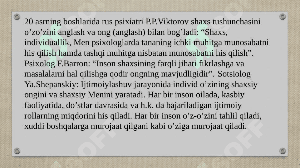 Shaxs pisixologiyasi 6