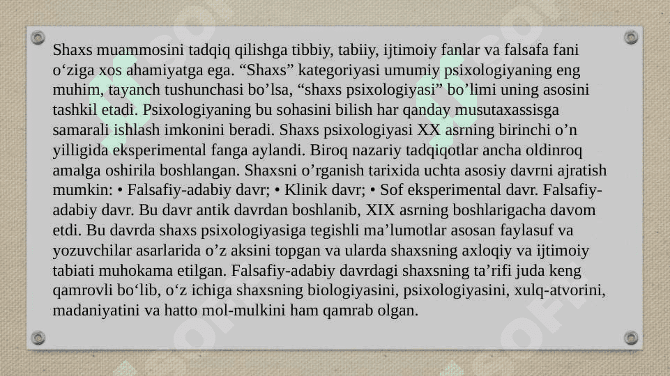 Shaxs pisixologiyasi 8