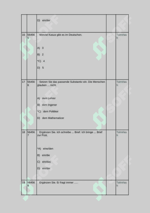 nemis tilidan test javoblari bilan 5