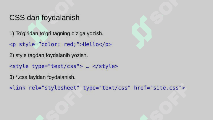 CSS sintaksisi va texnologiyalari 6