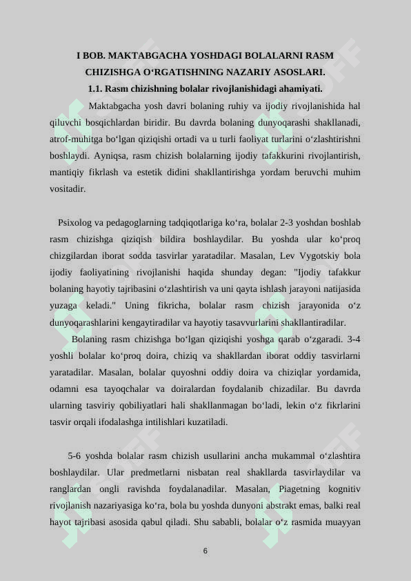 MAKTABGACHA TA'LIM TASHKILOTIDA RASM SOLISHGA O`RGATISH 6