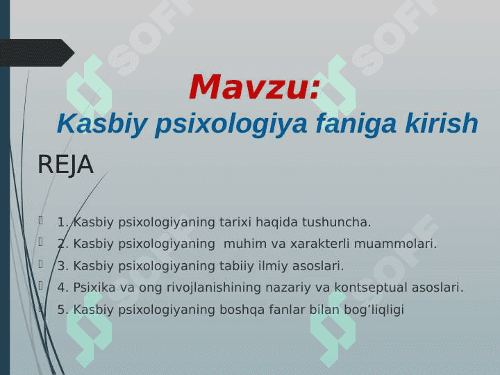 KASBIY PSIXOLOGIYA FANIGA KIRISH 2