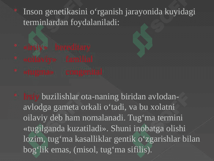 Genetik xastaliklar diagnostik asoslari 6