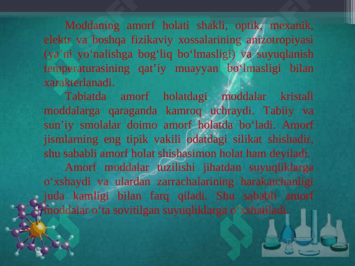 Moddalarning AGREGAT holatlari 7