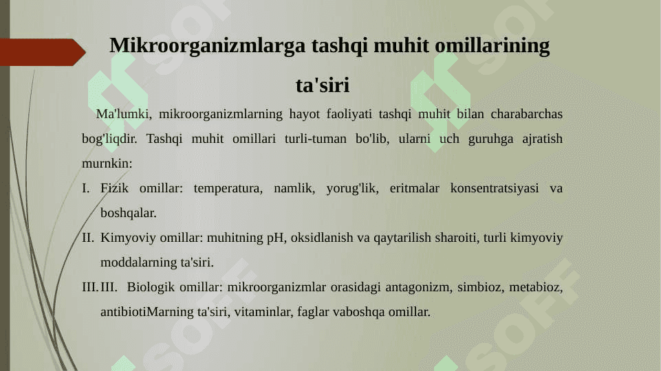 Mikroorganizmlarning tabiatda tarqalishi 2