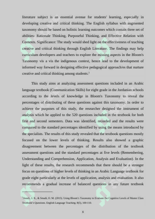 Bloom's taxonomy for assessing language skills 6
