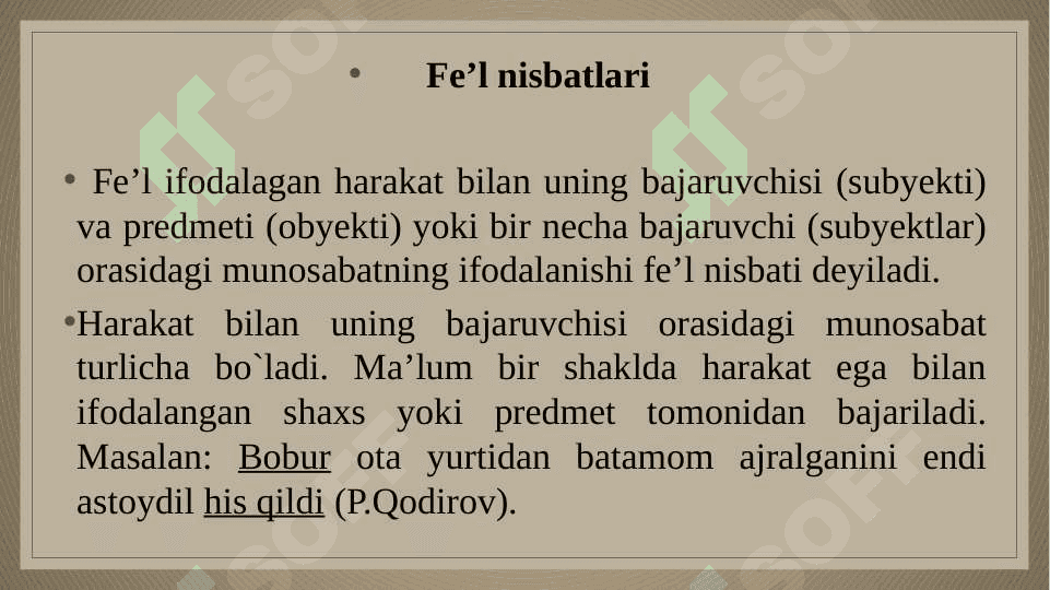 Fe’l nisbati va mayillari 3