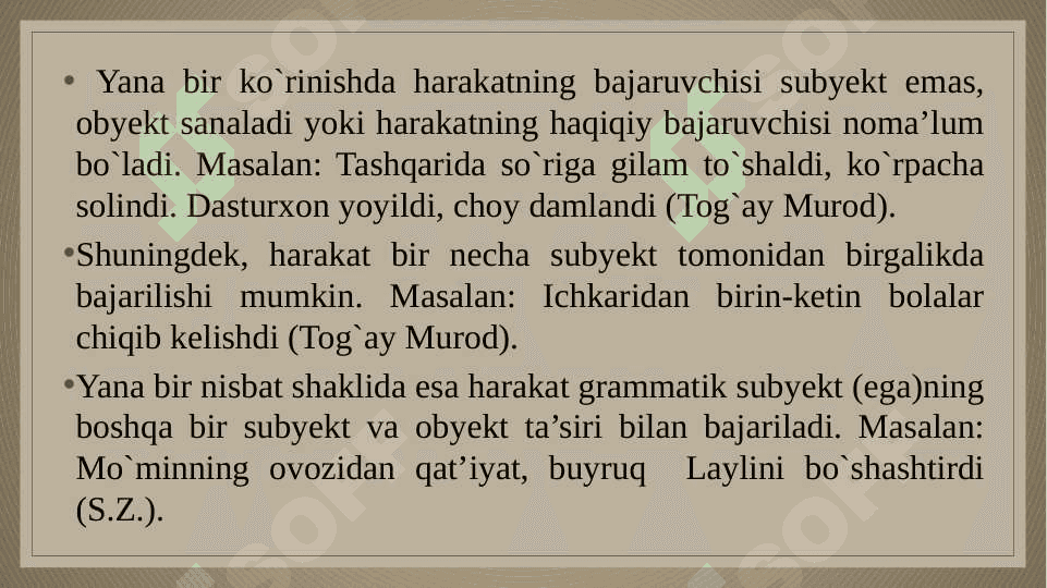Fe’l nisbati va mayillari 4