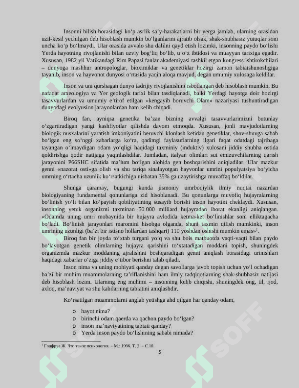 FALSAFIY ANTROPOLOGIYA (INSON HAQIDAGI TA’LIMOT 5