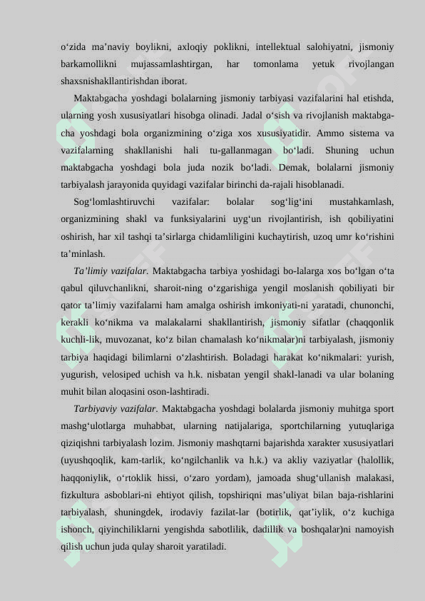 Maktabgacha yoshdagi bolalarni jismoniy tarbiyalash muammolari 4