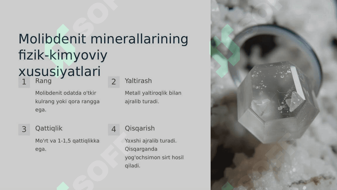 Molibdenit minerali haqida 3