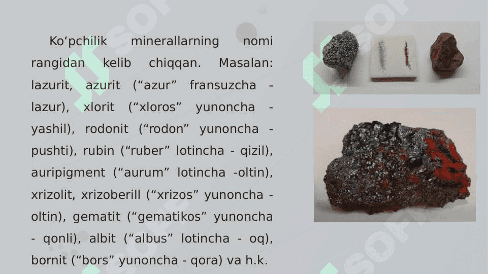 Minerallar ranglarining kelib chiqishiga 3