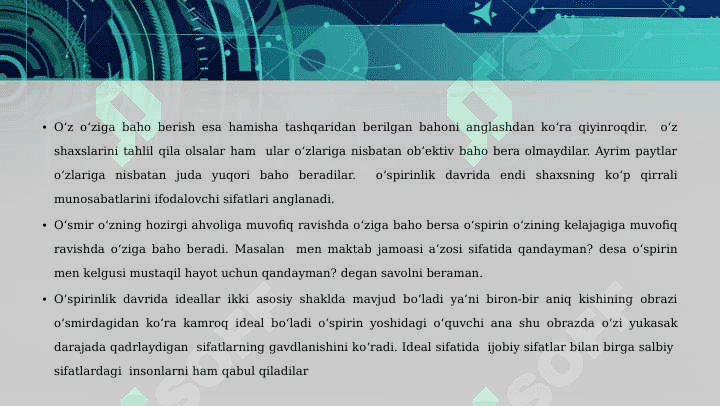 O'spirinlik davri 8