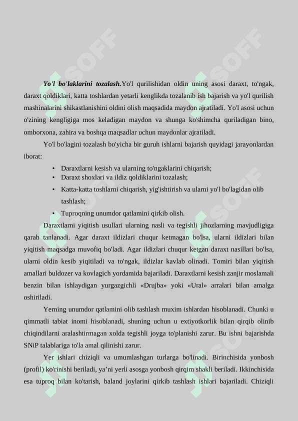 Yer ishlari. Yer ishlari hajmini aniqlash 2