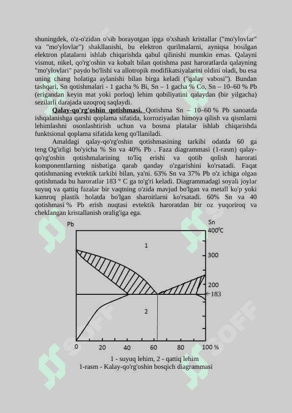 Qalay qotishmalarini elektrokimyoviy cho'ktirish 3