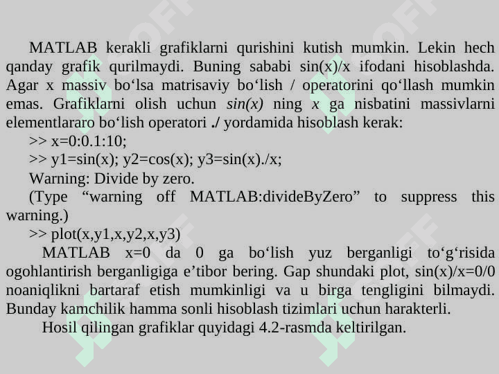 Matlab dasturlashtirish tizimida grafiklarni yaratish 5