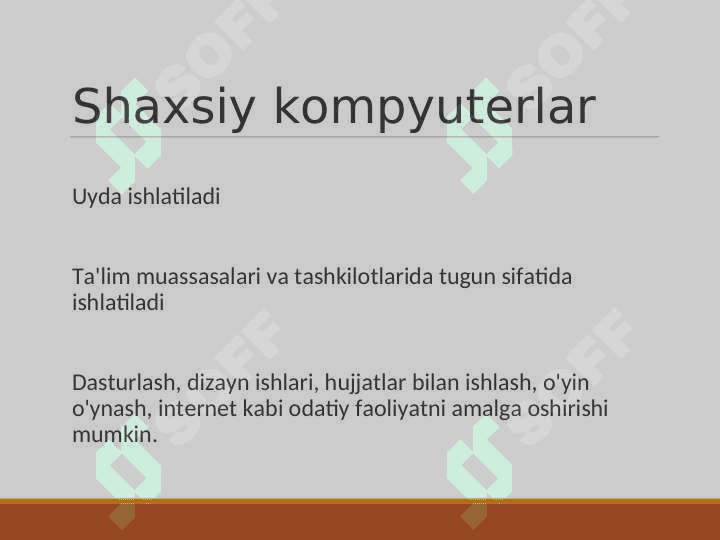 Kompyuterlarning tasnifi 2