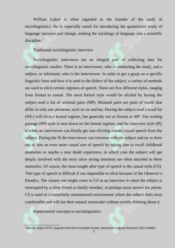 Sociolinguistics and its studies 7