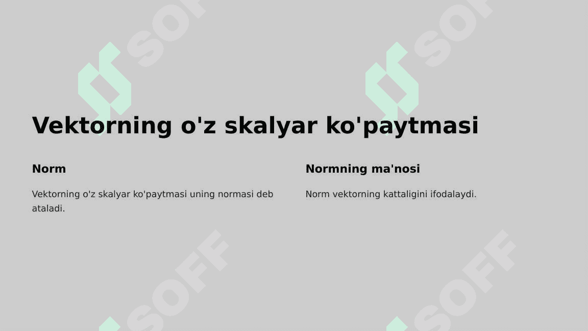 Vektorlar. Vektorlar ustida chiziqli amallar 6