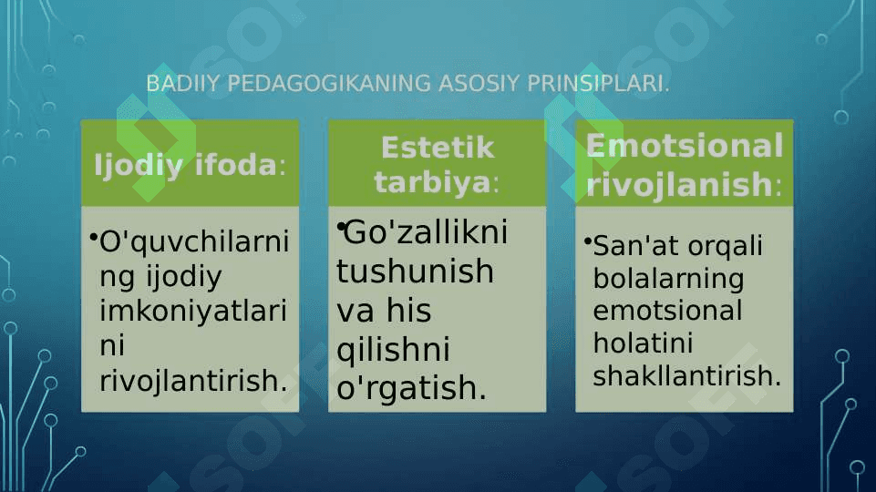 Badiiy pedagogika fanining predmeti, maqsad va vazifalari (TAQDIMOT) 6