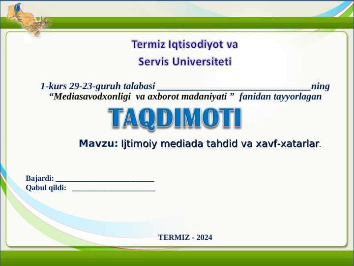 Ijtimoiy mediada tahdid va xavf-xatarlar