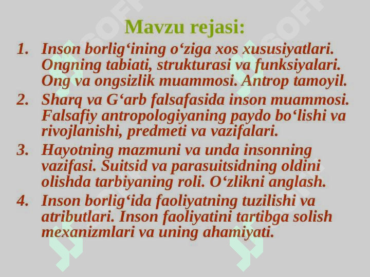Inson falsafasi 2