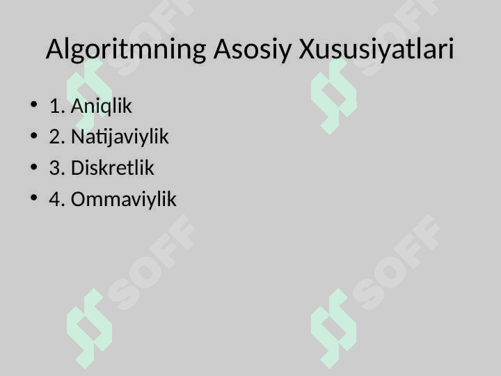 Algoritm tushunchasi va asosiy xususiyatlari 5