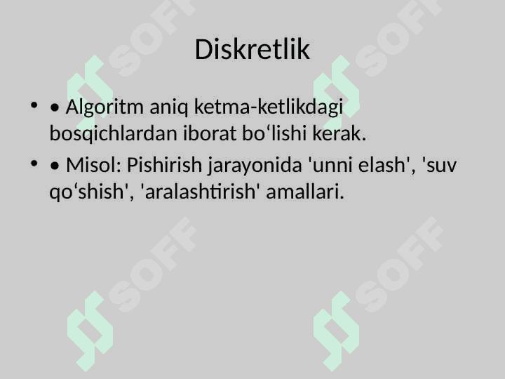 Algoritm tushunchasi va asosiy xususiyatlari 8