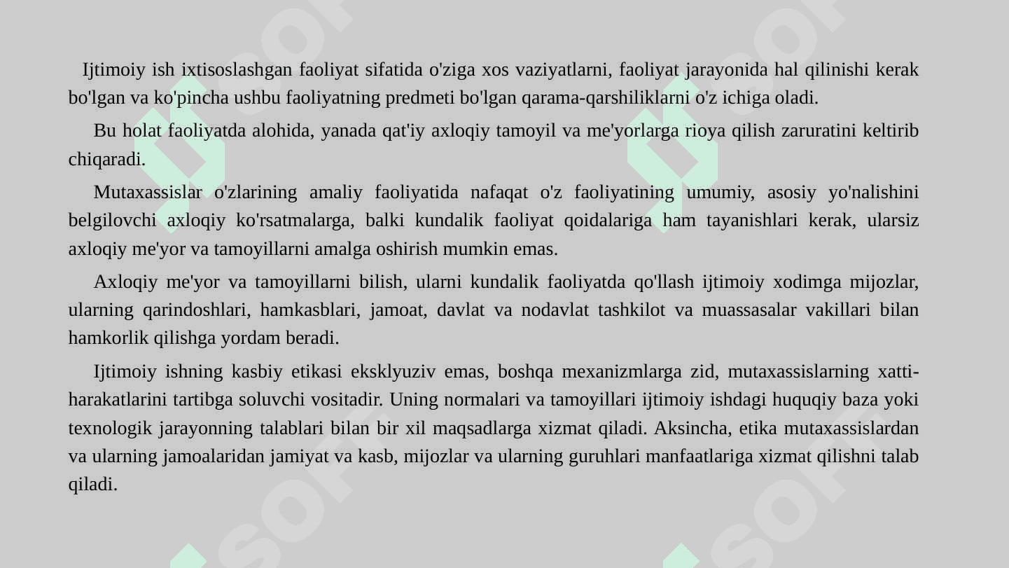 Ijtimoiy ishda Deontologik tamoyillar. 4