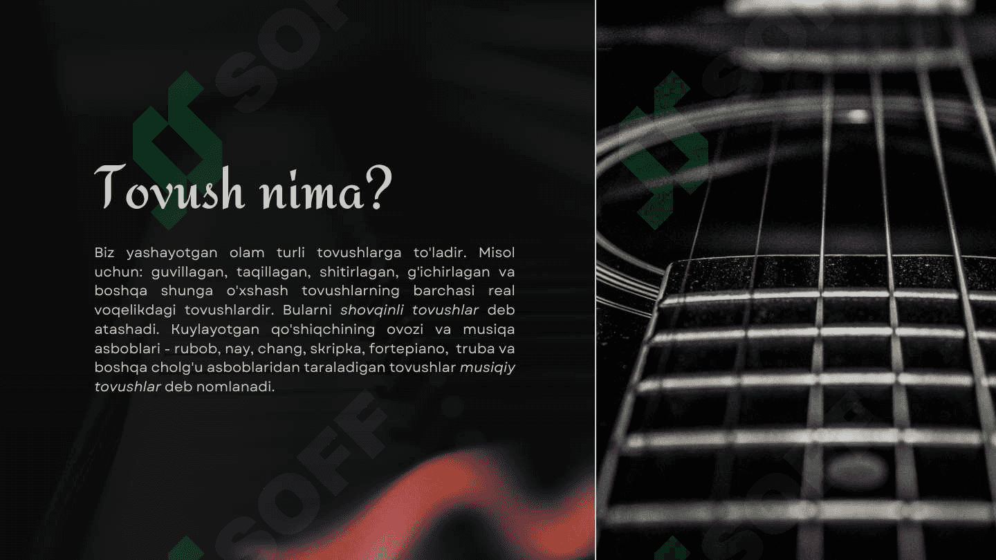 Tovush: Musiqa tovushlarining xususiyatlari 6