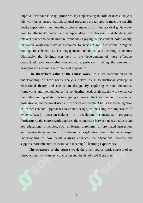 Importance of needs analysis in a course designing process 5