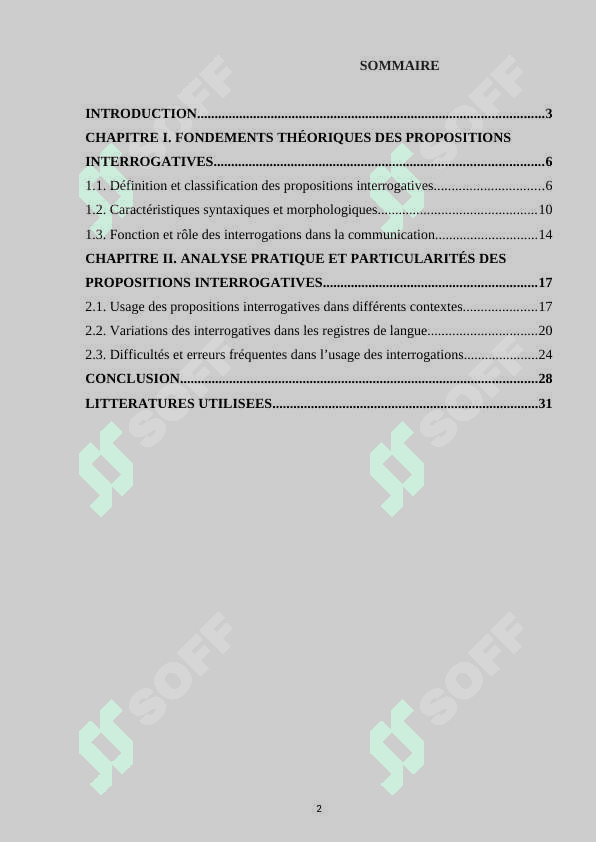 Les types des propositions interrogative dans la langue française 2