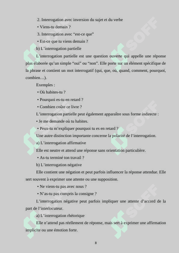 Les types des propositions interrogative dans la langue française 8
