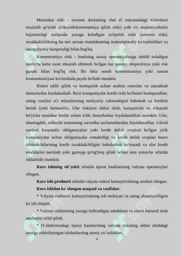 Valyuta riski va uni kamaytirish yo`llari 4