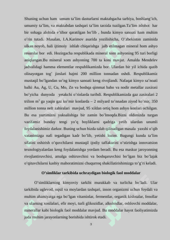 O’simliklar tarkibida uchraydigan biologik faol moddalar va ularning dorivor xususiyatlari 3