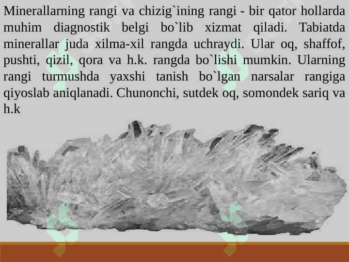 Mineral chizig'ining rangi 2