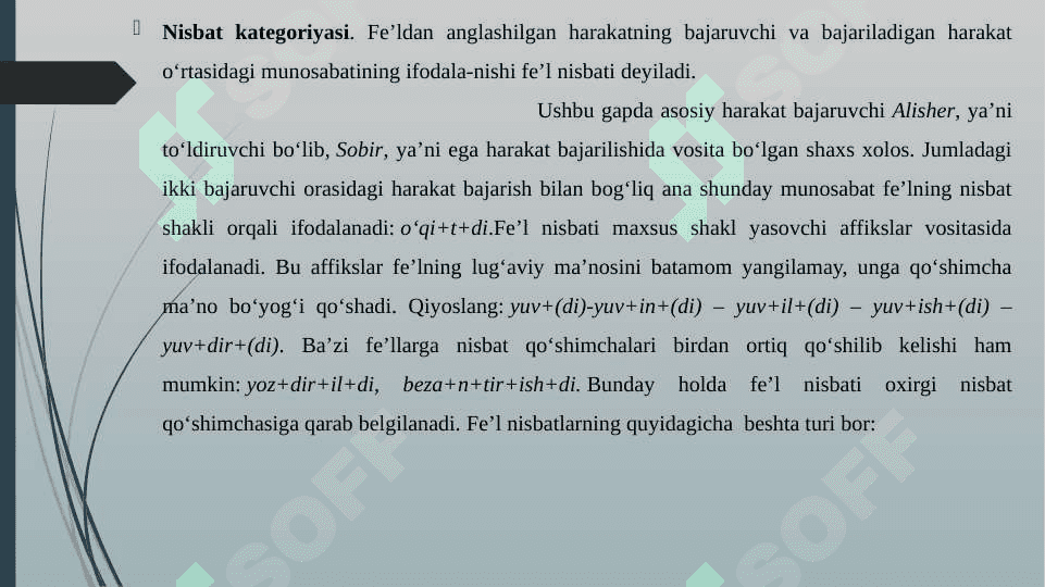 FE’LNING GRAMATIK KATEGORIYALARI. 4